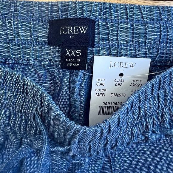 J.Crew Factory Women's Cotton Chambray Drawstring Short NWT Size XXS - Picture 7 of 9
